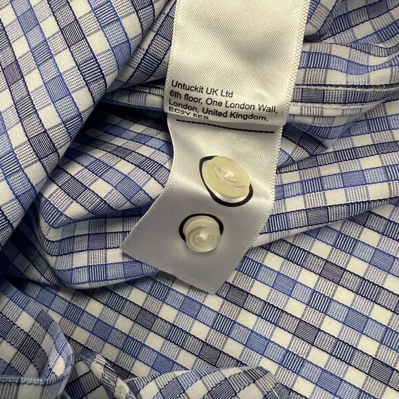 UNTUCKit Men’s Durif Slim Long Sleeve Blue SLIM FIT Wrinkle Free Shirt  XLarge - Picture 4 of 12